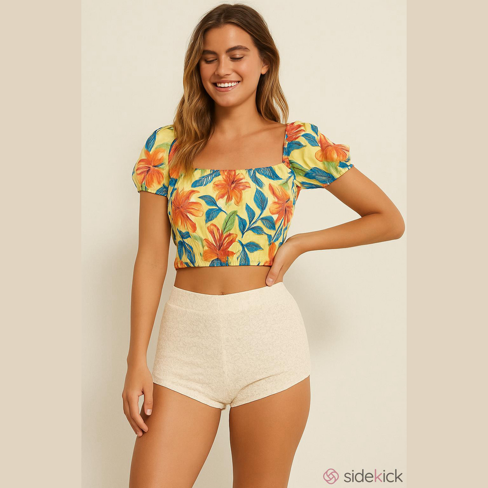 Forever 21 lace cream high waist shorts